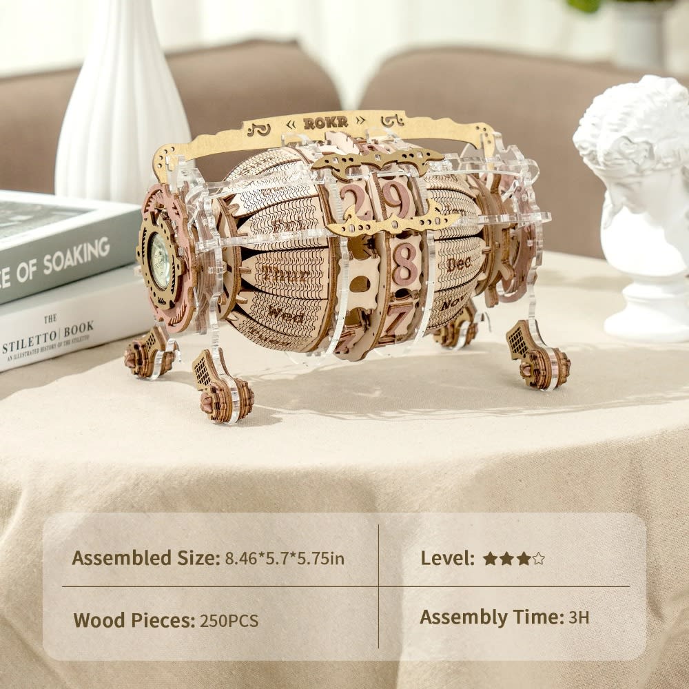 Robotime ROKR Zodiac Wall Clock 3D Wooden Puzzle Model Building Kit